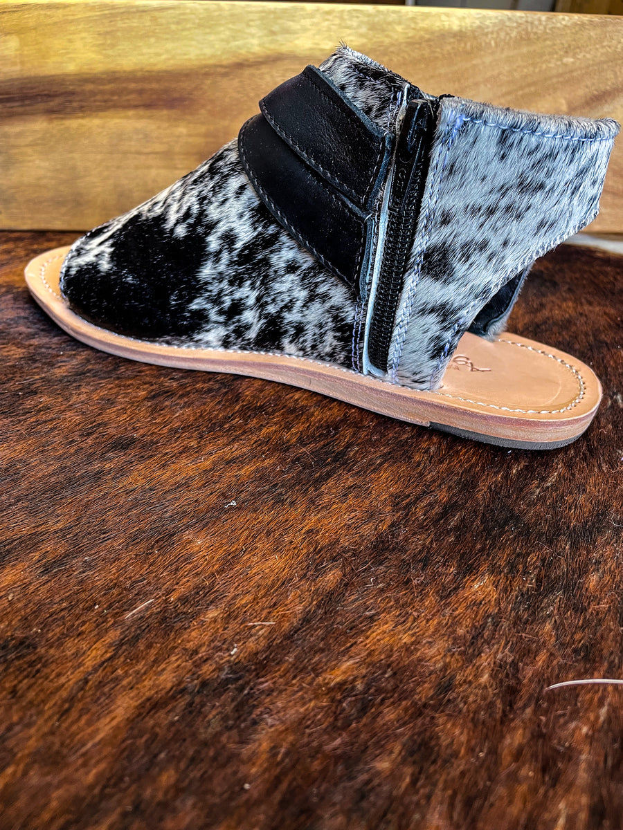 Cowhide Sandal Just Peachy Double Wide Designs