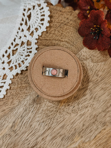 Stamped Pink Conch Ring