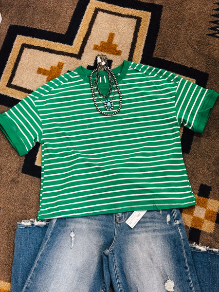 Striped Half Sleeve Tee