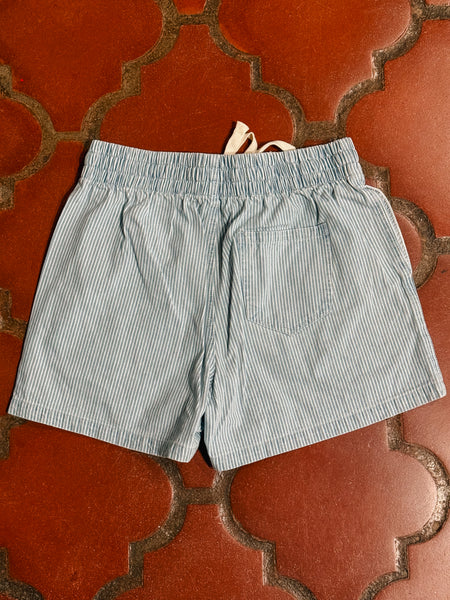 Striped Denim Shorts