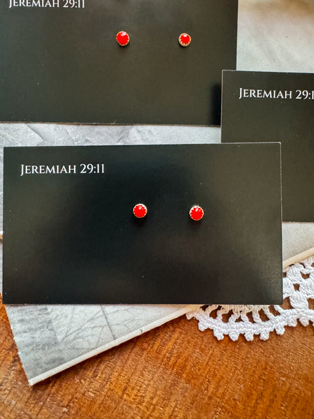 Coral Glow Studs