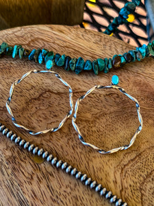 Twisted Turquoise Hoops