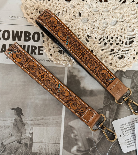 Tooled Leather Keychain