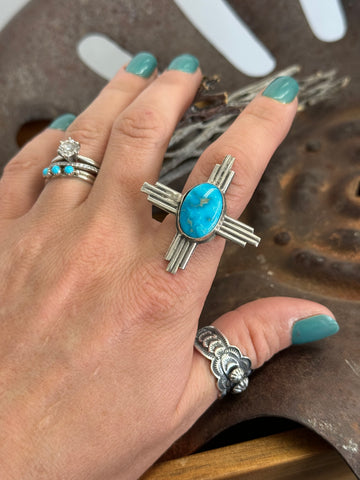Zia Turquoise Ring-Adjustable