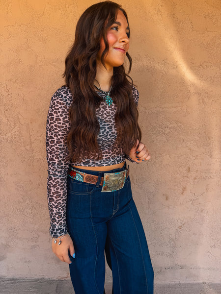 Leopard Sheer MeshTop