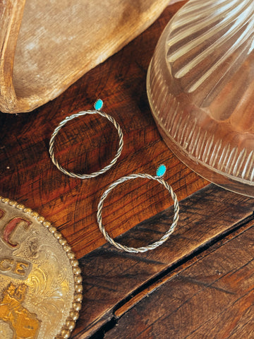 Twisted Turquoise Hoops