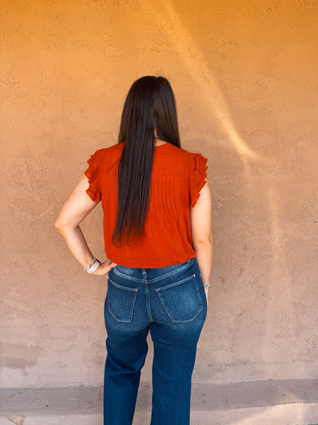 Caramel V-Neck Blouse