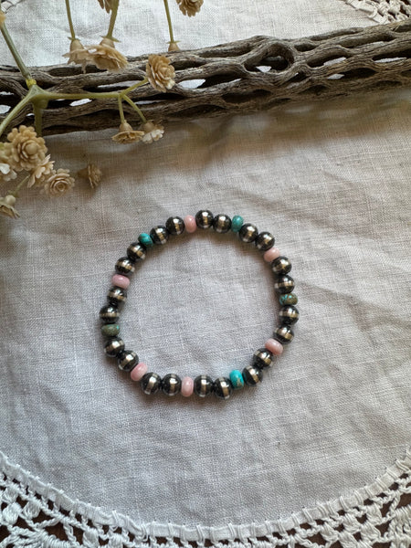 Blush and Blue Pearl Bracelet