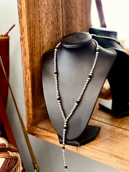 Black Onyx Lariat Necklace