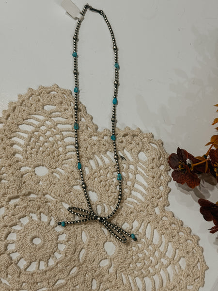 Turquoise Bow Necklace