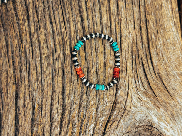 Spiny & Turquoise Elastic Bracelet