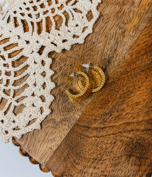 Boho Textured Hoops