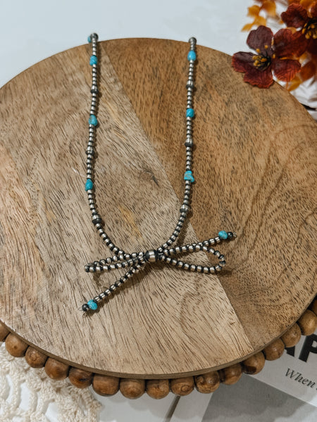 Turquoise Bow Necklace