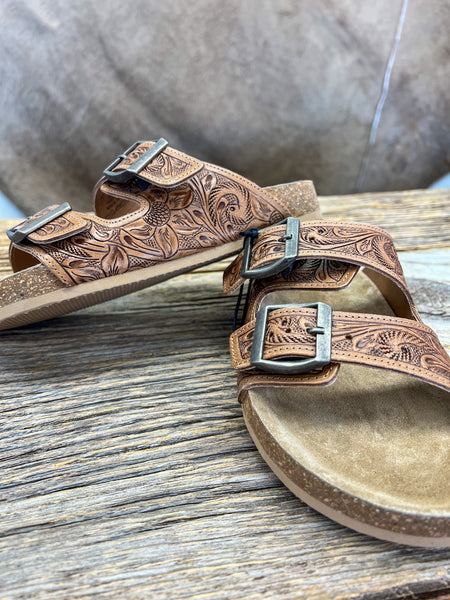 Tooled Leather Sandals