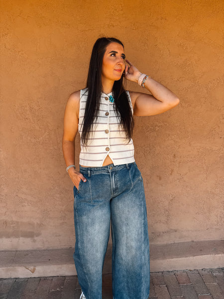 Striped Knitted Vest