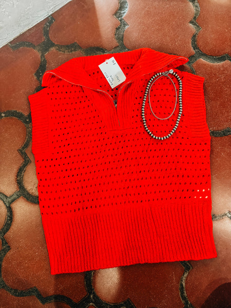 Remi Knit Tank Red