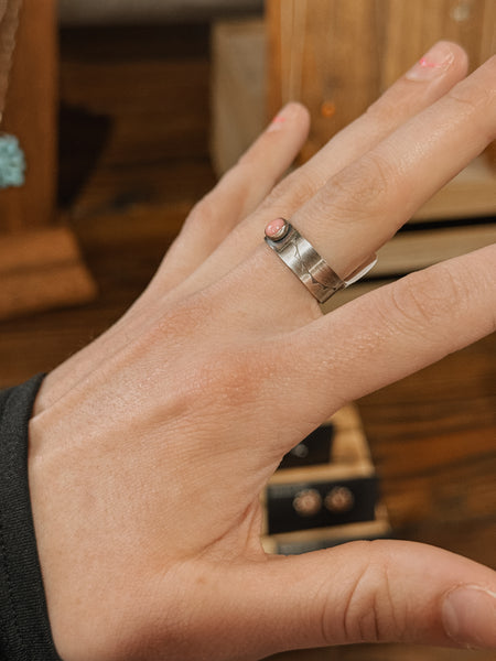 Stamped Pink Conch Ring