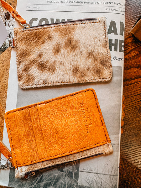 Tan and White Coin Purse