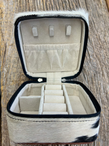 Cowhide & Leather Jewelry Travel Case