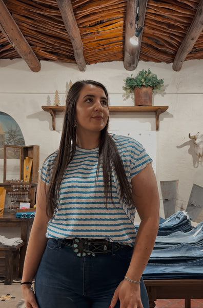 Blue Striped Top