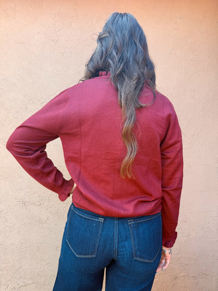 Ruffled Knit Sweater