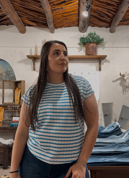 Blue Striped Top