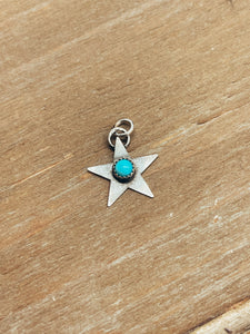 Permanent Jewelry Charm- Star with turquoise.