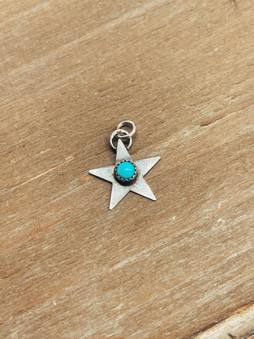 Permanent Jewelry Charm- Star with turquoise.