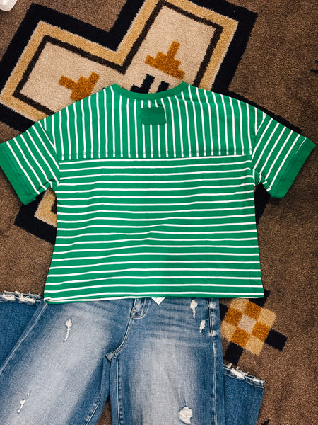 Striped Half Sleeve Tee