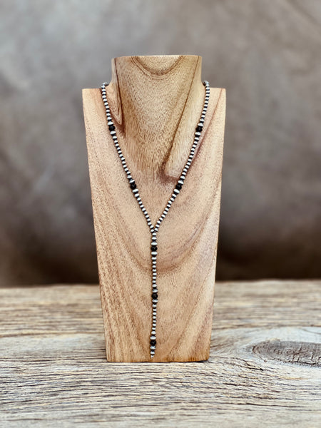 Black Onyx Lariat Necklace