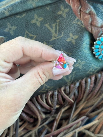 Triangle Pink Cloud Ring