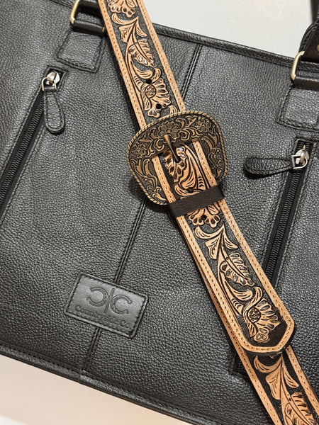 Tooled Leather & Cowhide Bag