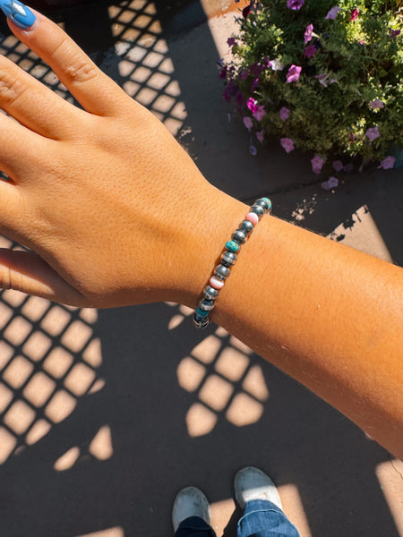 Blush and Blue Pearl Bracelet