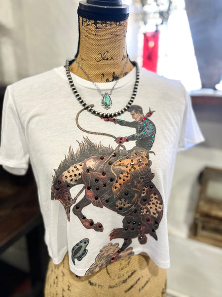 Bronc Rider Cropped Tee