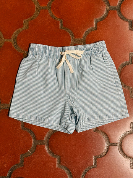 Striped Denim Shorts