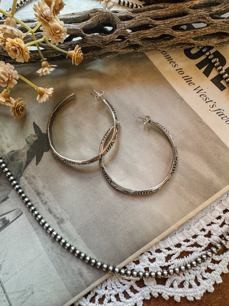 Silver bell Hoops
