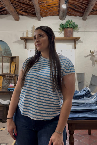 Blue Striped Top