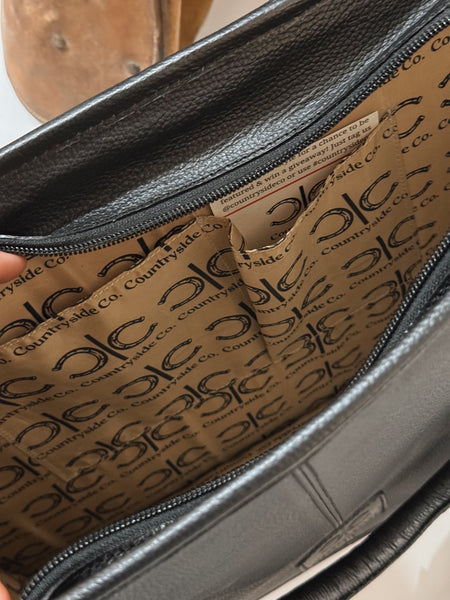 Tooled Leather & Cowhide Bag