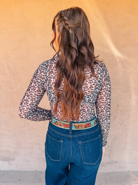 Leopard Sheer MeshTop