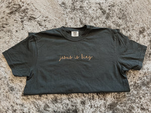 Jesus Is King Embroidered T-Shirt