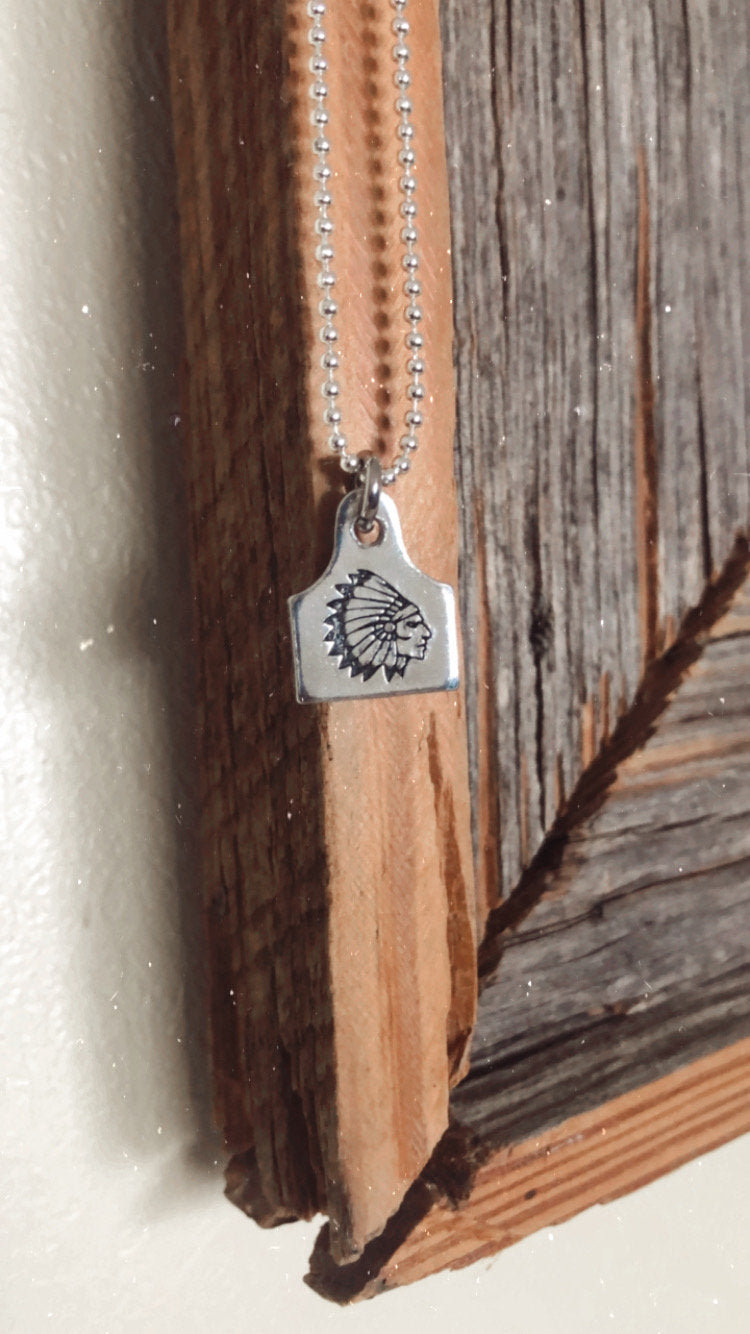 Stamped Cow Tag Necklace - Etsy