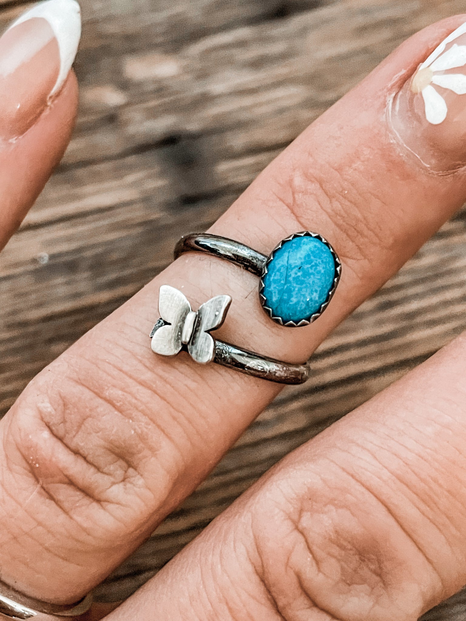 Butterfly Turquoise Wrap Ring (Made To Order)