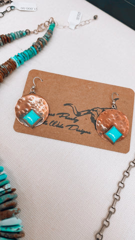 Copper Turquoise Dangles (Made To Order)