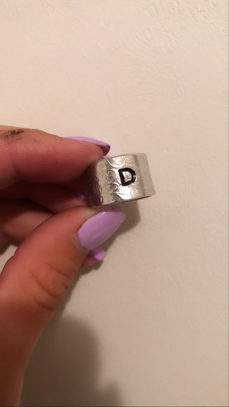 Floral Initial Ring (Made To Order)